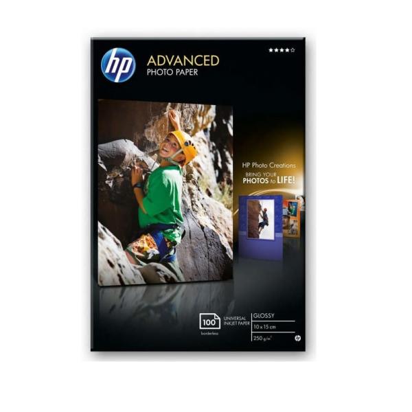Papel Fotográfico HP Advanced Q8692A 10 x 15cm 250g 100 Folhas Brillante — Recondicionado