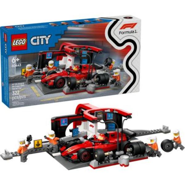 LEGO City Boxe de F1 e Equipa da Boxe com Carro da Ferrari - 60443 — Recondicionado