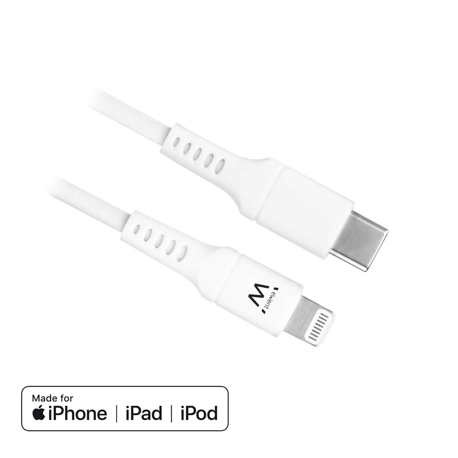 Cabo USB 3.1 Gen 1 Ewent Tipo C > Lightning Macho/Macho 1 M Branco