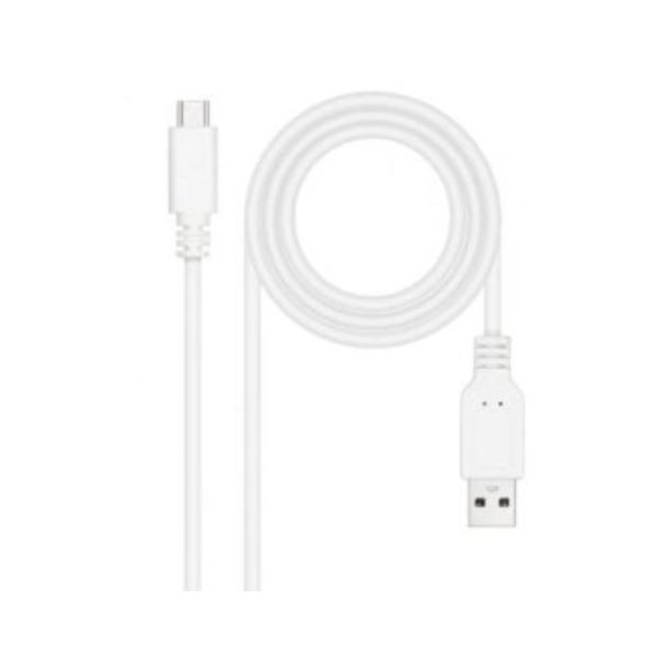 Cabo USB Nanocable / USB Tipo - C Macho - USB Macho/ 480Mbps/ 1m/ Branco — Recondicionado
