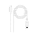 Cabo USB Nanocable / USB Tipo - C Macho - USB Macho/ 480Mbps/ 1m/ Branco — Recondicionado