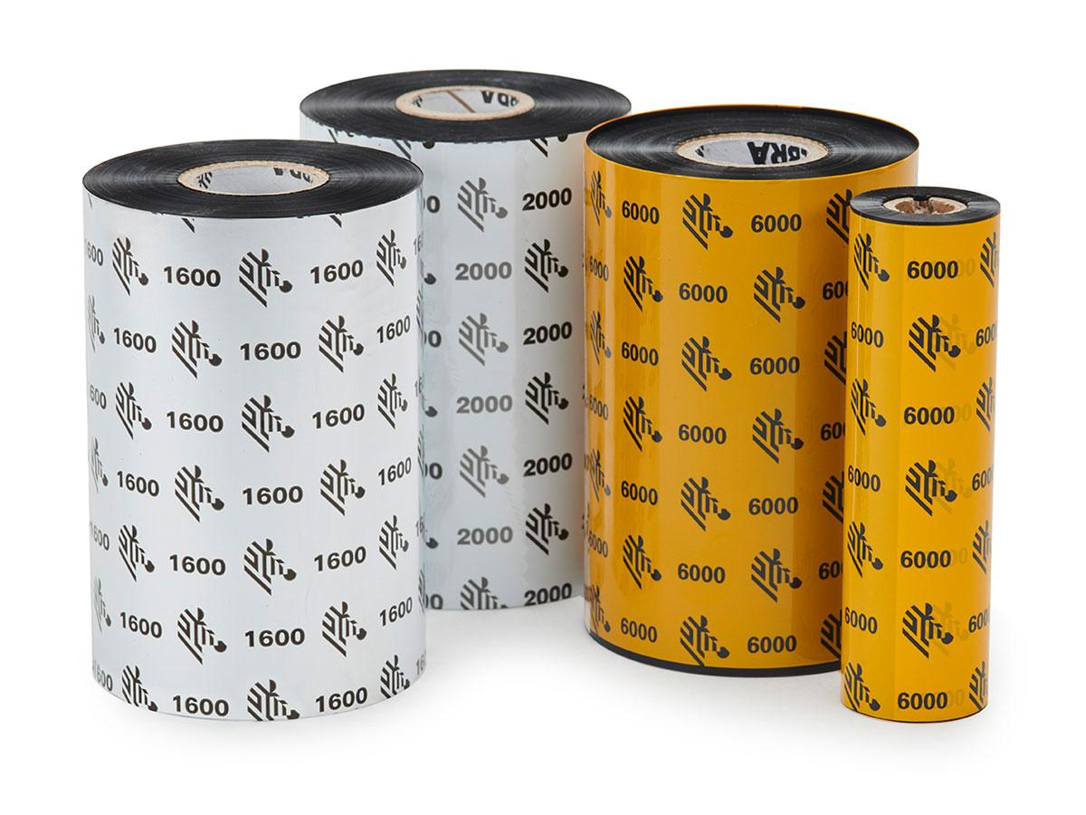 Fita Zebra ZipShip 2300 Pack de 12 Fitas de Transferencia Termica Original Preto Fitas de Cera - Nucleo 12.7mm Largura 84mm Comprimento 74m — Recondicionada