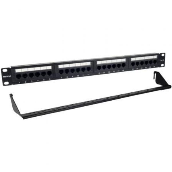 Patch Panel Phasak PU 2424, 24 Portas Cat.6, Altura 1U, Gestão de Cabos — Recondicionado