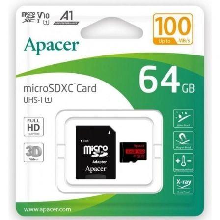 Cartão Apacer microSDXC 64GB UHS - I Classe 10 100 MB/s com Adaptador SD — Recondicionado