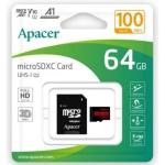 Cartão Apacer microSDXC 64GB UHS - I Classe 10 100 MB/s com Adaptador SD — Recondicionado
