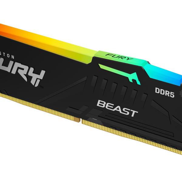 Memória DIMM Kingston FURY Beast RGB 32GB 1x32Gb 5600MT/s DDR5 CL36 — Apenas AMD AM5 e Intel 14ª e acima — Recondicionada