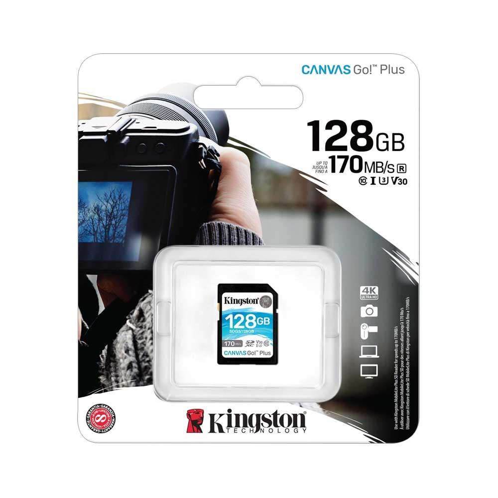 Cartão SDXC Kingston Canvas Go Plus 128GB Gen4 200MB/s C10 UHS - I U3 V30 — Recondicionado