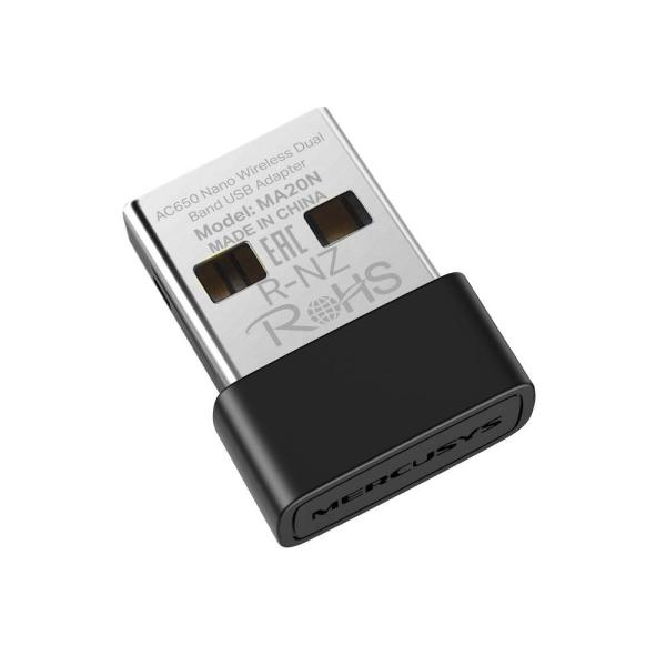 Adaptador USB Wi - Fi Mercusys AC650 Nano Dual Band USB 2.0 — Recondicionado
