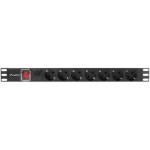 PDU Lanberg PDU - 07F - 0200 - IEC - BK 7 Schucko 1U Preto 2 Metros — Recondicionado