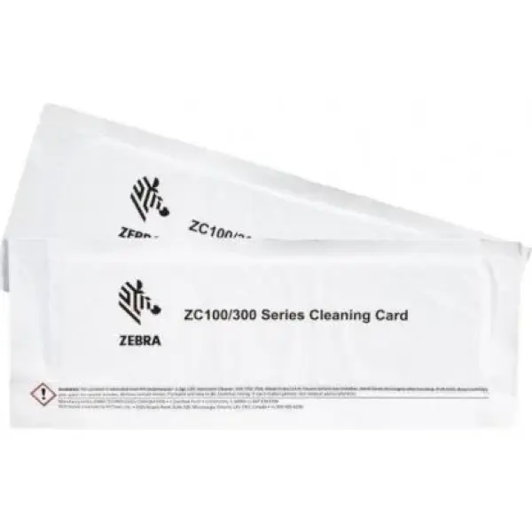 Kit de Limpeza Zebra ZC100/ZC300 — 2 Cartões de Limpeza (Recondicionado)