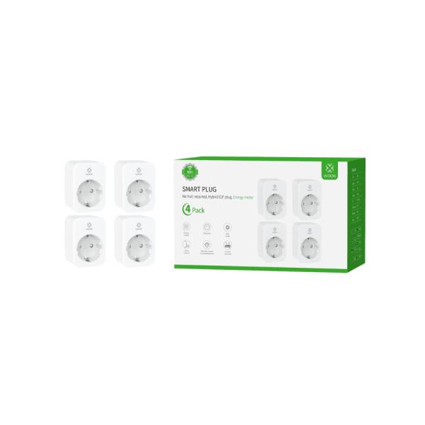Pack 4 x Tomada Inteligente Woox R6118 Com Medidor de Energia — Recondicionado