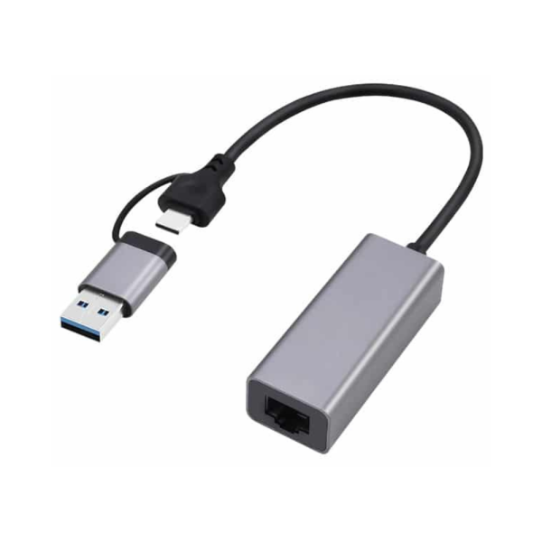 Adaptador Gembird A - USB3AC - LAN2G - 01 USB3.0 e Type - C para RJ Gigabit