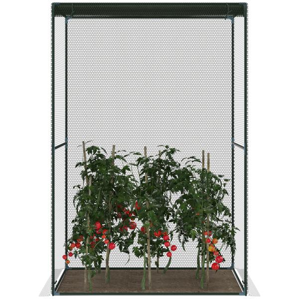 Estufa para Cultivo de Plantas com Porta Enrolável e Estrutura de Aço para Jardim Varanda Pátio 120x120x180 cm Verde