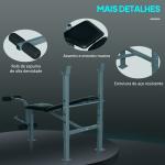 Banco de Musculação máquina de fitness com encosto ajustável 165x68x114cm Preto
