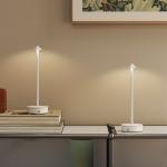 Conjunto de 2 Candeeiros de Mesa Recarregáveis por USB Reguláveis com Controlo Táctil 3000K/4500K/6500K Ø10x30 cm Branco
