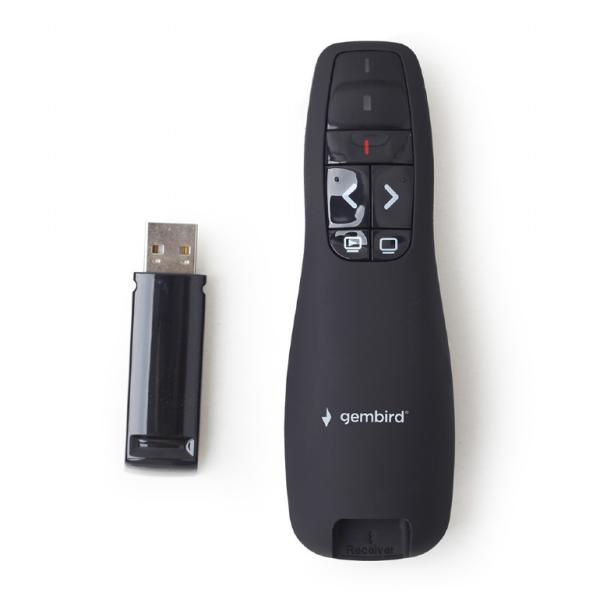 Apresentador Wireless Gembird WP - L - 12 com Apontador Laser