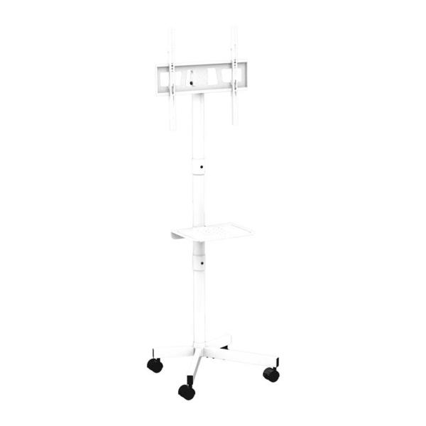 Suporte de Pé Gembird TVS - 55T - 03 - W com rodas e prateleira suporta 32" a 55" Branco