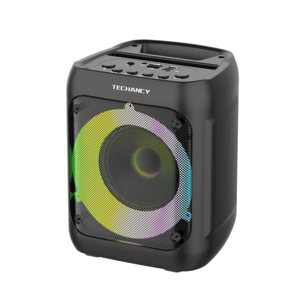 Altifalantes Bluetooth 5.0 Estereo, Altifalante Sem Fios Portatil , Luzes Coloridas, Bateria De 1500 Mah, Exterior Para Presentes De Festa Em Casa.Preto