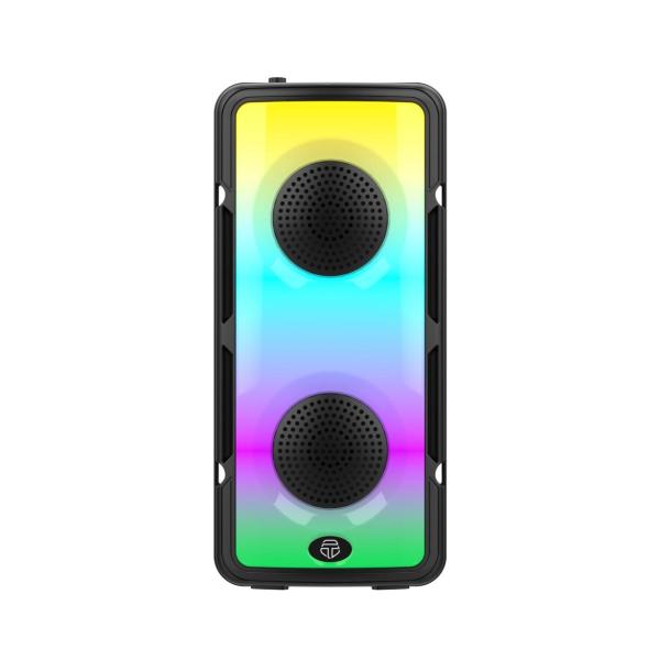 Altifalantes Bluetooth 5.0 Estereo, Altifalante Sem Fios Portatil , Luzes Coloridas, Bateria De 2000 Mah, Exterior Para Presentes De Festa Em Casa.Preto