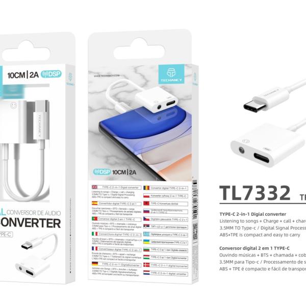 Digital Cabo Cable Type-C Para 3.5Mm Branco