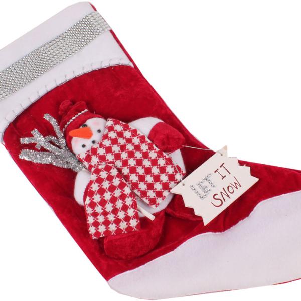 Meia Decorativa Natal com Boneco Neve - TUUMTOYZ