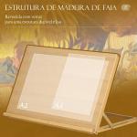 Cavalete de Mesa Dobrável em Madeira com Ângulo Ajustável 75,8x51 cm Formato A2 para Pintura e Esboços, Madeira Natural