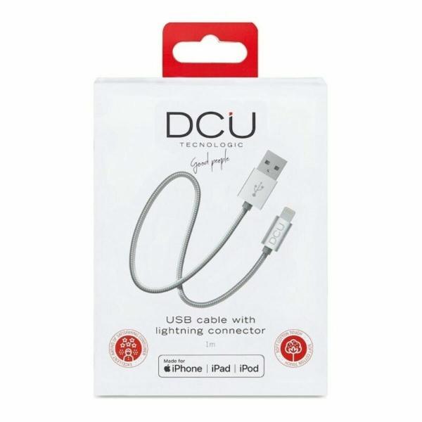 Cabo Carregador USB Lightning  iPhone DCU Prateado 1 m