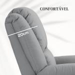 Poltrona Relax Levanta Pessoas com 8 Pontos de Massagem Reclinável com Função de Aquecimento 89x93x105 cm Cinza