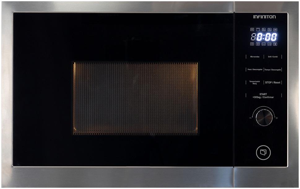 Microondas de Encastre 25L 800W c/ Grill (Inox) - INFINITON