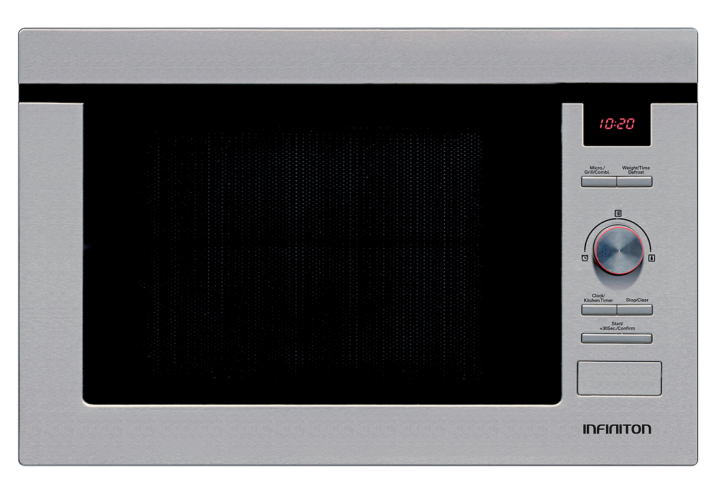 Microondas Encastre 25L 900W c/ Grill (Cinzento) - INFINITON