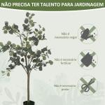 Eucalipto Artificial 120 cm Planta Artificial Decorativa Grande Árvore Artificial de Interior com 230 Folhas Verde