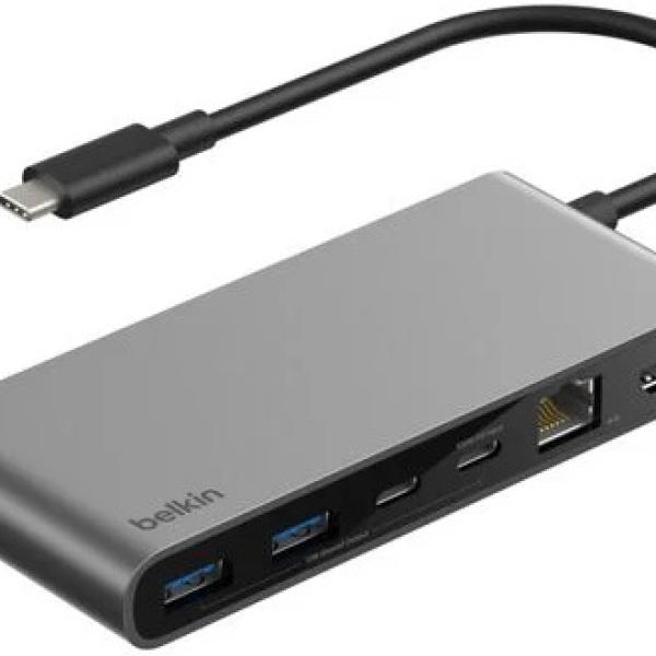 Hub USB - C 8 - EM - 1 (RJ45/HDMI/2x USB - C/2x USB - A/SD/MicroSD) - BELKIN