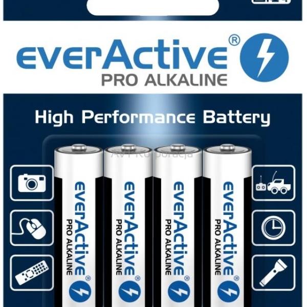 Blister 4x Pilhas Alcalinas 1,5V LR6 AA - everActive PRO ALKALINE