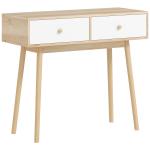 Mesa Consola Moderna Consola de Entrada Estreita com 2 Gavetas para Corredor Entrada Sala ou Dormitório 86x35x75 cm Carvalho