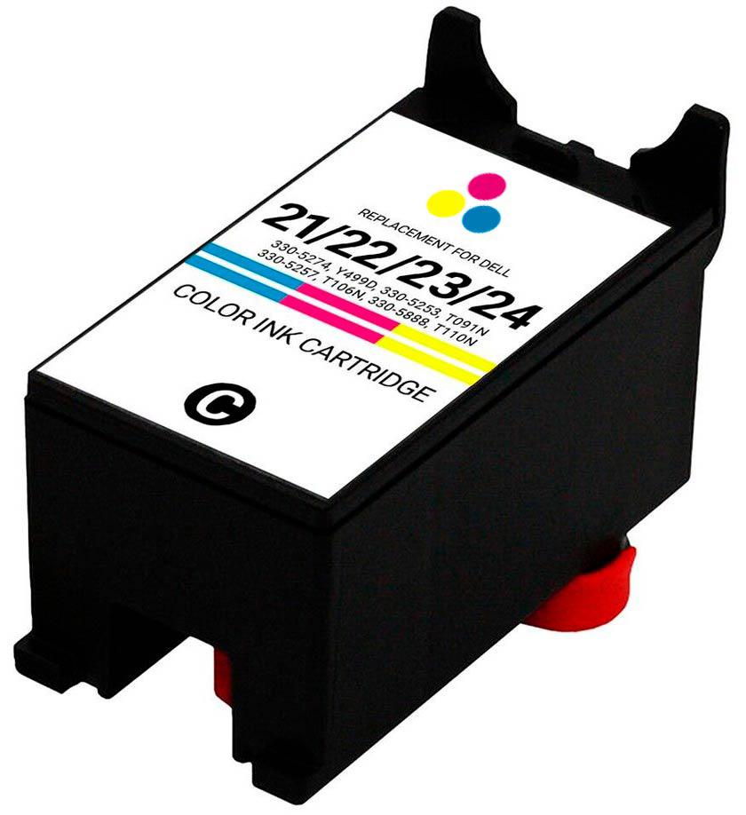 Dell Y499D/X740N/X738N Tricolor Tinteiro De Tinta Compatível 592 - 11334/592 - 11329