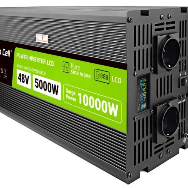 Conversor ONDA PURA 48V - 220V 5000W c/ Ecrã LCD - GREEN CELL