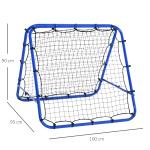 Rede de rebote dobrável para treinamento rebotador ajustável em 5 níveis em ângulo com tubo de aço 100x95x90 cm azul