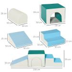 Conjunto de 4 Blocos de Espuma para Crianças de 1 - 3 Anos Figuras de Construção Brinquedo de Aprendizagem Infantil Estofado em PU 150x50x39cm Multicor