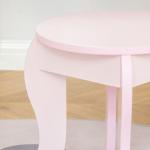Toucador Infantil com Banco e Espelho Estilo Princesa Mesa de Maquilhagem Infantil com Gaveta 60x36x88cm Rosa