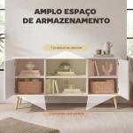 Móvel de TV para Televisores de até 55 Polegadas com 2 Portas 2 Prateleiras de Armazenamento 120x34x50cm Branco