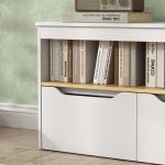 Organizador de Brinquedos Móvel de Arrumação Infantil com 2 Gavetas e Compartimento 80x30x45 cm Branco