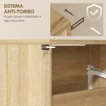 Sapateira Estreita com Espelho 4 Portas Abatíveis para 12 Pares de Sapatos para Espaços Reduzidos 63x17x146 cm Madeira