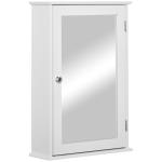 Armário de Casa de Banho com Espelho Armário com Espelho para Casa de Banho com 1 Prateleira Estilo Moderno 41x14x60 cm Branco