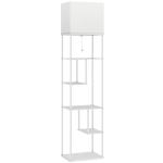 Candeeiro de Pé com Prateleiras Brilho e Temperaturas de Cor Ajustáveis 3000K - 6500K e Temporizador 40x29x171 cm Branco