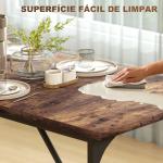 Mesa de Refeição Retangular para 6 - 8 Pessoas Mesa de Cozinha Industrial com Pés de Metal 180x80x75,5 cm Castanho Rústico