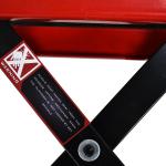 Plataforma de Elevação Tipo Tesoura com Altura Ajustável Carga 500kg 41,5x23,5x10 - 37cm Preto e Vermelho