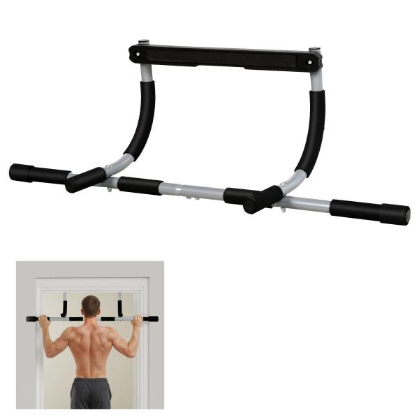 Barra de Elevação para Porta Barra de Pull Up para Exercícios de Treino em Casa Carga Máxima 110 kg 92x40x17 cm Preto