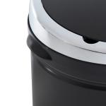 Balde do Lixo Automático 50L com Tampa de Fecho Suave e Silencioso Corpo em Aço Inoxidável Preto