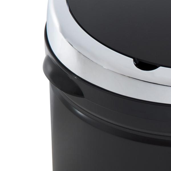 Balde do Lixo Automático 50L com Tampa de Fecho Suave e Silencioso Corpo em Aço Inoxidável Preto