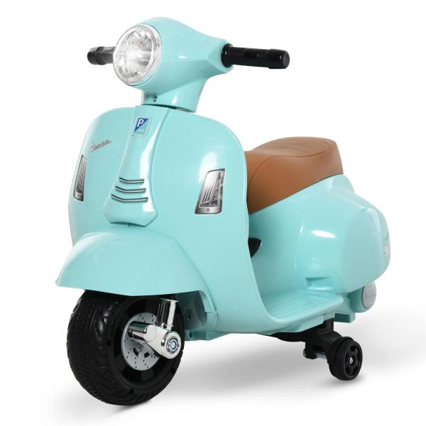 Moto Elétrica Infantil Licenciada com Faróis Buzina com 4 Rodas Brinquedo Criança acima de 18 Meses Verde 66,5x38x52 cm